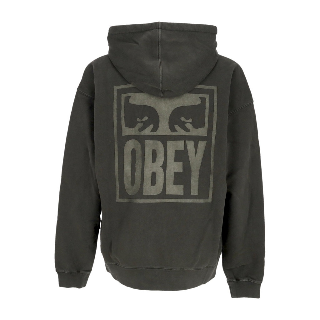 felpa leggera cappuccio uomo pigment eyes icon extra heavy hoodie PIGMENT PIRATE BLACK