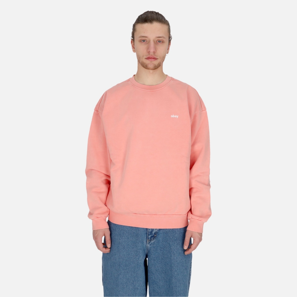 felpa leggera girocollo uomo lowercase pigment crew fleece PIGMENT SHELL PINK