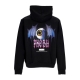 felpa leggera cappuccio uomo bat eye print hoodie BLACK/PURPLE