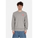 felpa leggera girocollo uomo 1960 logo badge sweater GREY MELANGE