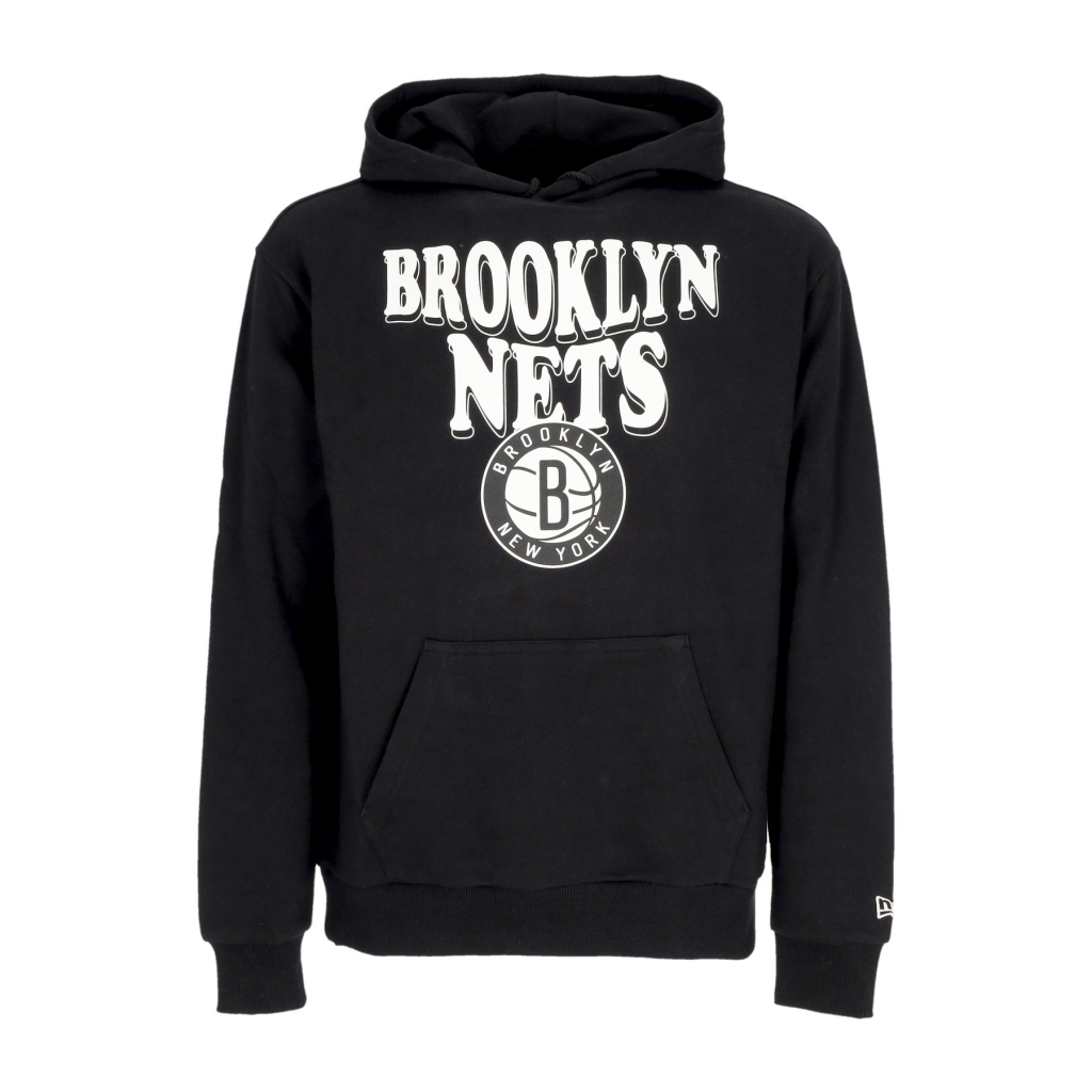 felpa leggera cappuccio uomo nba script oversize hoodie bronet BLACK/WHITE