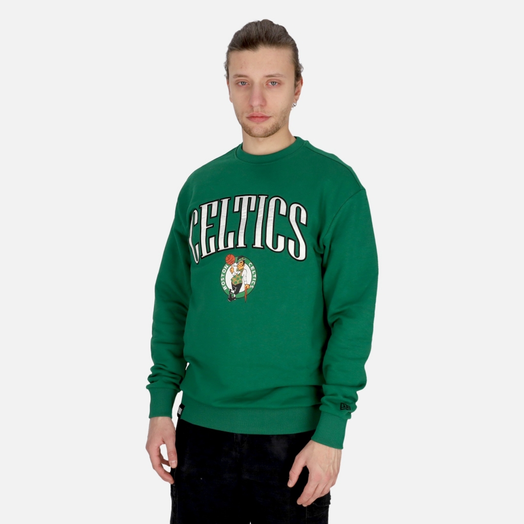 felpa leggera girocollo uomo nba arch graphic oversize crew boscel KELLY GREEN/WHITE