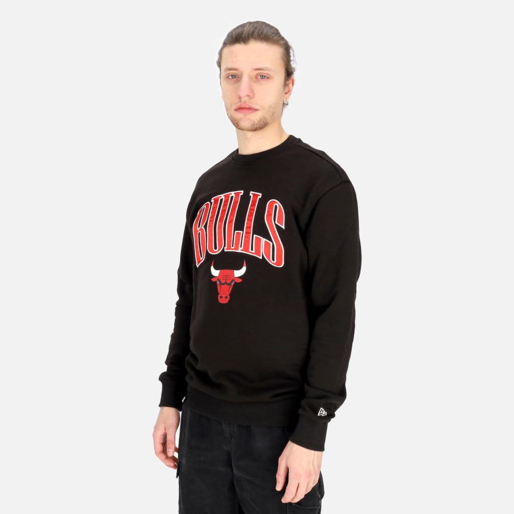 felpa leggera girocollo uomo nba arch graphic oversize crew chibul BLACK/FRONT DOOR RED