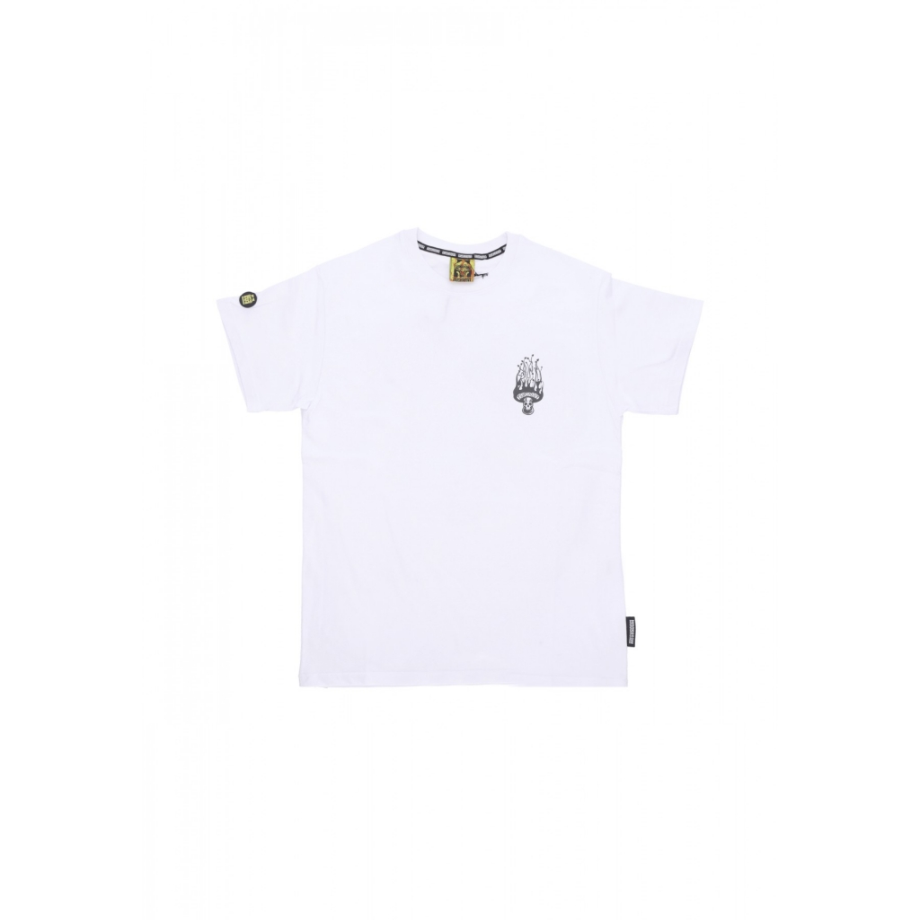 maglietta uomo skull flame tee WHITE