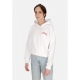 felpa leggera cappuccio corta donna w triangle bengala crop top hoodie WHITE