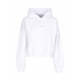 felpa leggera cappuccio corta donna w ribs crop top hoodie WHITE