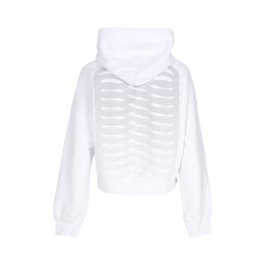 felpa leggera cappuccio corta donna w ribs crop top hoodie WHITE