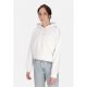 felpa leggera cappuccio corta donna w ribs crop top hoodie WHITE