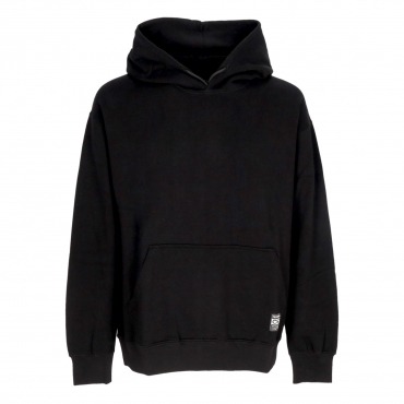 felpa leggera cappuccio uomo label classic hoodie BLACK