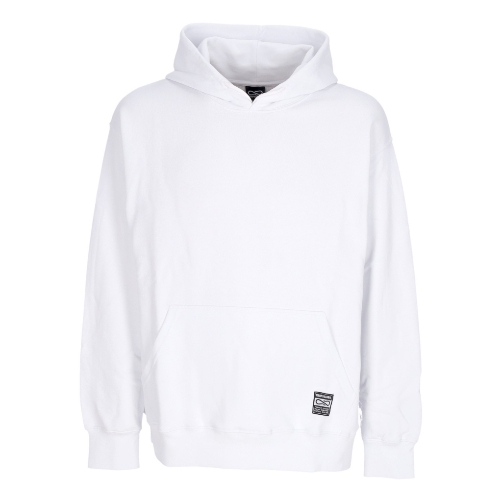 felpa leggera cappuccio uomo label classic hoodie WHITE