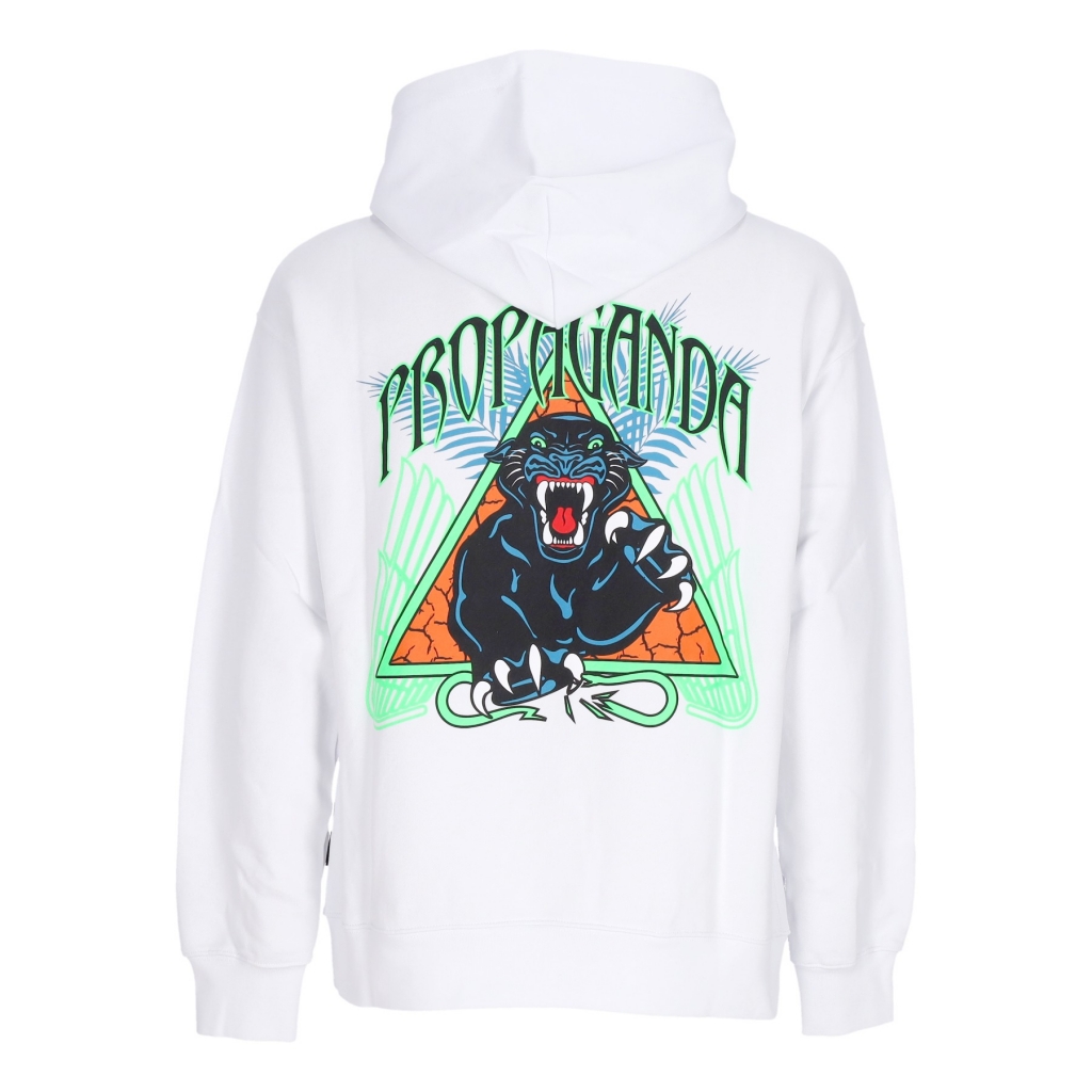 felpa leggera cappuccio uomo triangle panther hoodie WHITE