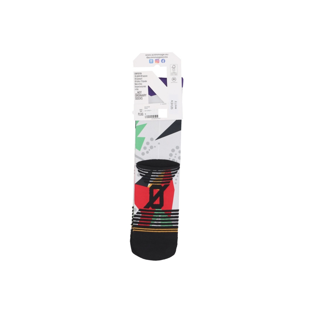 calza media uomo seven WHITE/MULTI