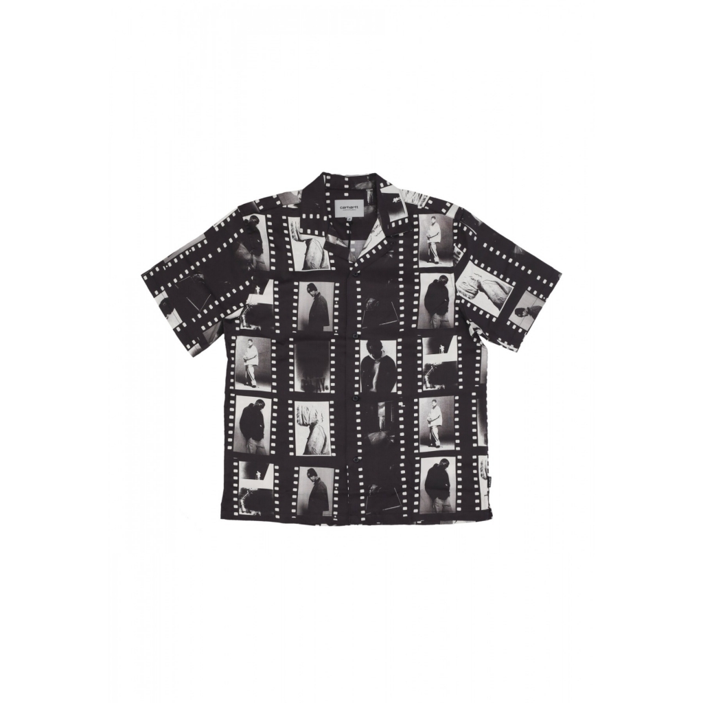 camicia manica corta uomo photo strip shirt PHOTO STRIP PRINT/BLACK/WHITE