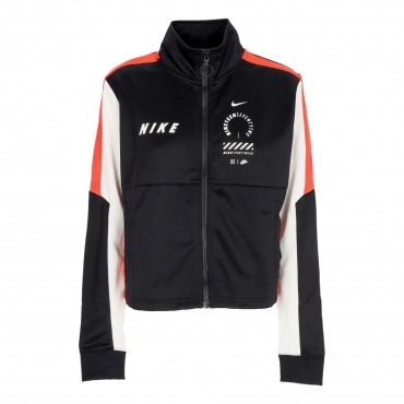 giacca tuta corta donna w sportswear track top BLACK/LT CRIMSON/WHITE