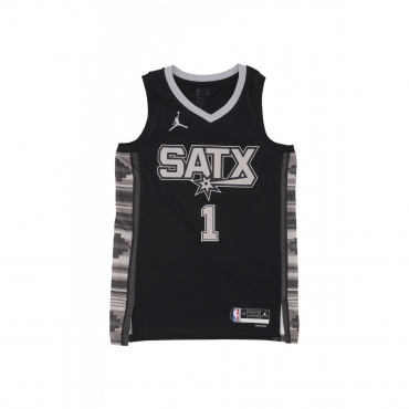 canotta basket uomo nba statement edition 2022 dri-fit swingman jersey no 1 victor wembanyama sanspu BLACK/FIT SILVER