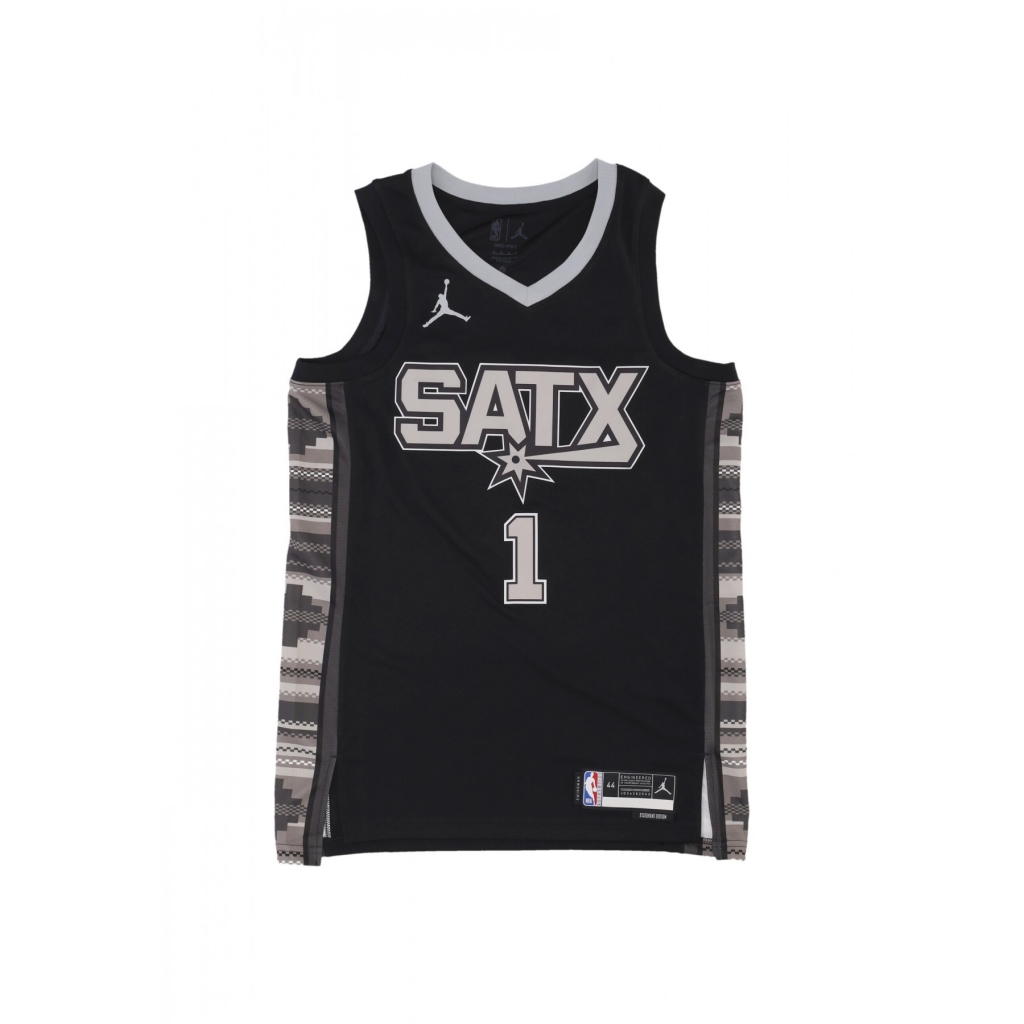 canotta basket uomo nba statement edition 2022 dri-fit swingman jersey no 1 victor wembanyama sanspu BLACK/FIT SILVER