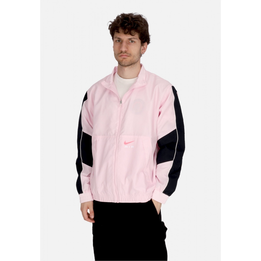 NIKE giacca tuta uomo sportswear woven tracktop PINK FOAM BLACK . Bowdoo