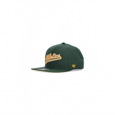 cappellino visiera piatta uomo mlb script under captain oakath DARK GREEN