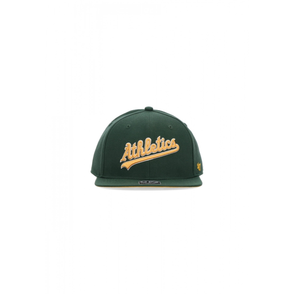 cappellino visiera piatta uomo mlb script under captain oakath DARK GREEN