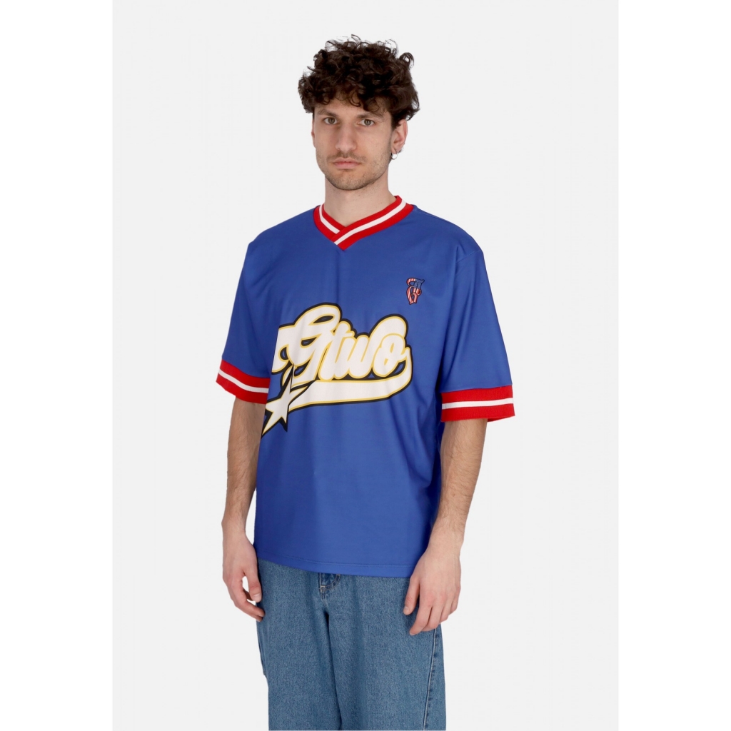 maglietta uomo field script logo tee ROYAL BLUE