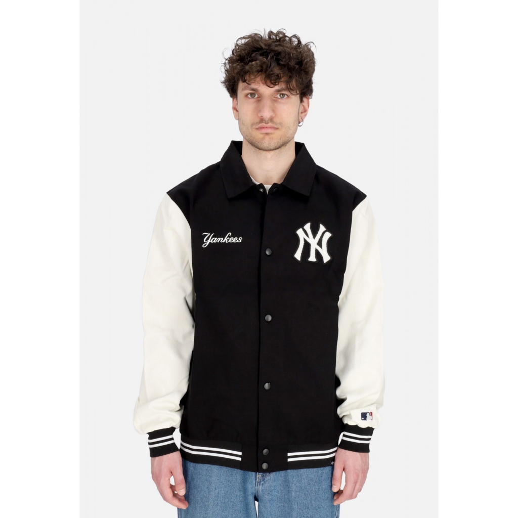 giubbotto college uomo mlb homecoming varsity jacket neyyan JET BLACK