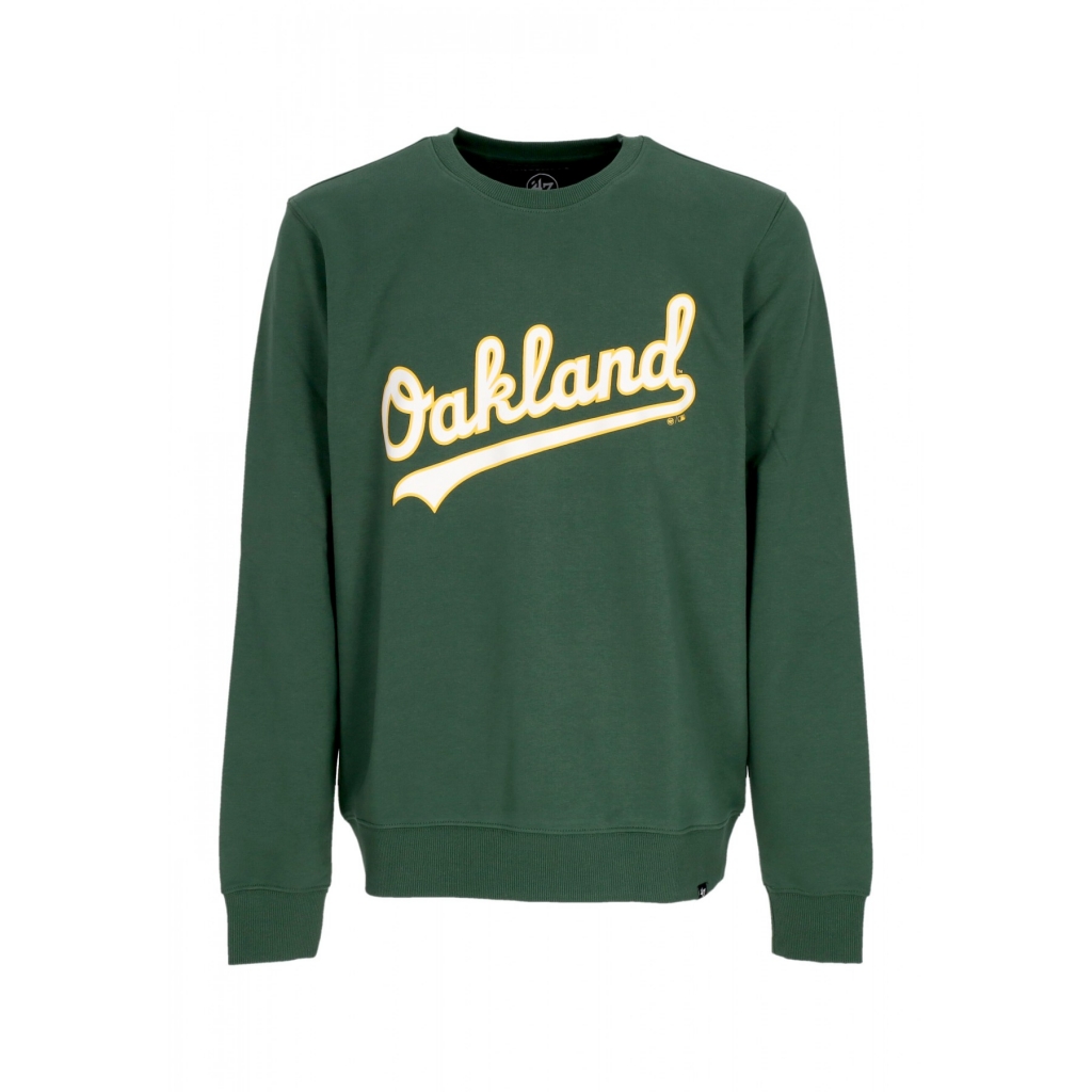 felpa leggera girocollo uomo mlb imprint helix crew sweatshirt oakath DARK GREEN