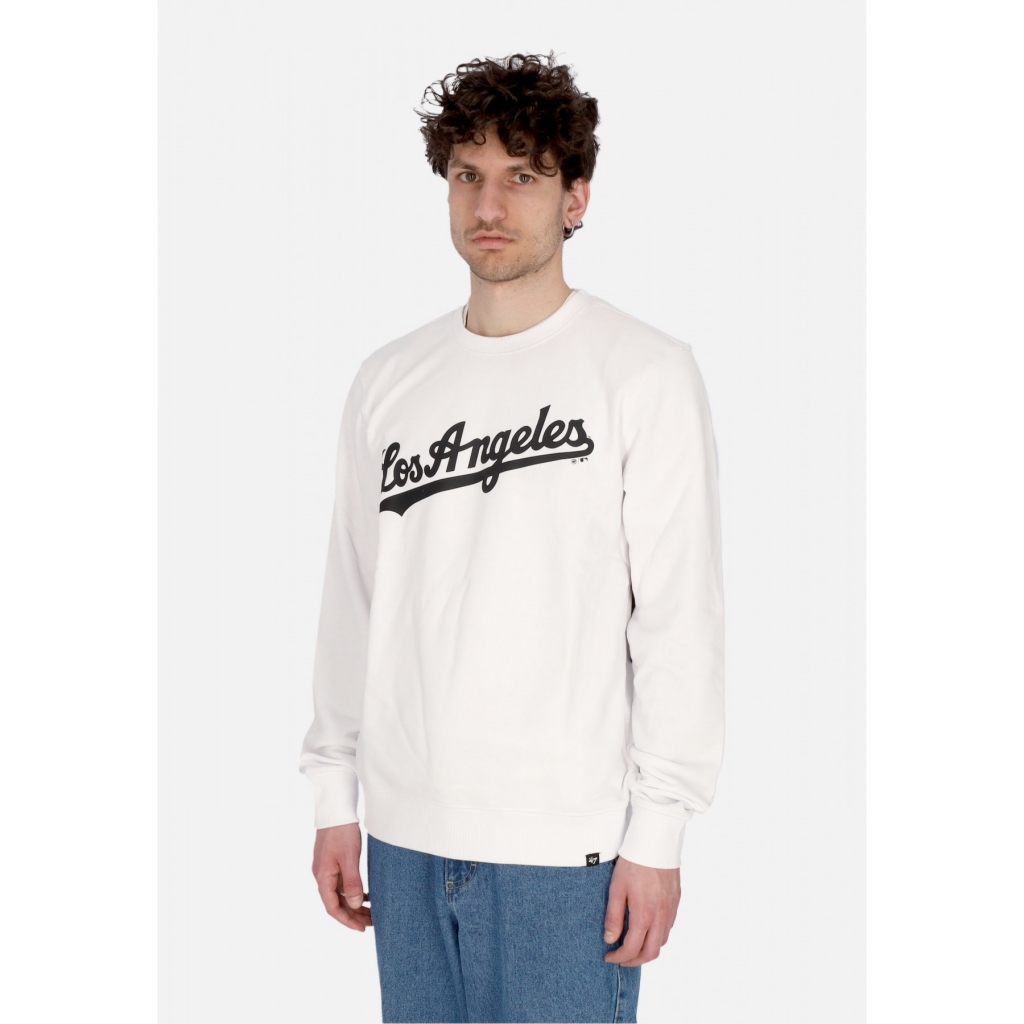 felpa leggera girocollo uomo mlb imprint helix crew sweatshirt losdod WHITE WASH