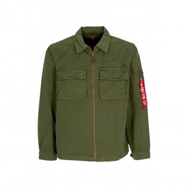 giubbotto uomo twill overshirt DARK OLIVE