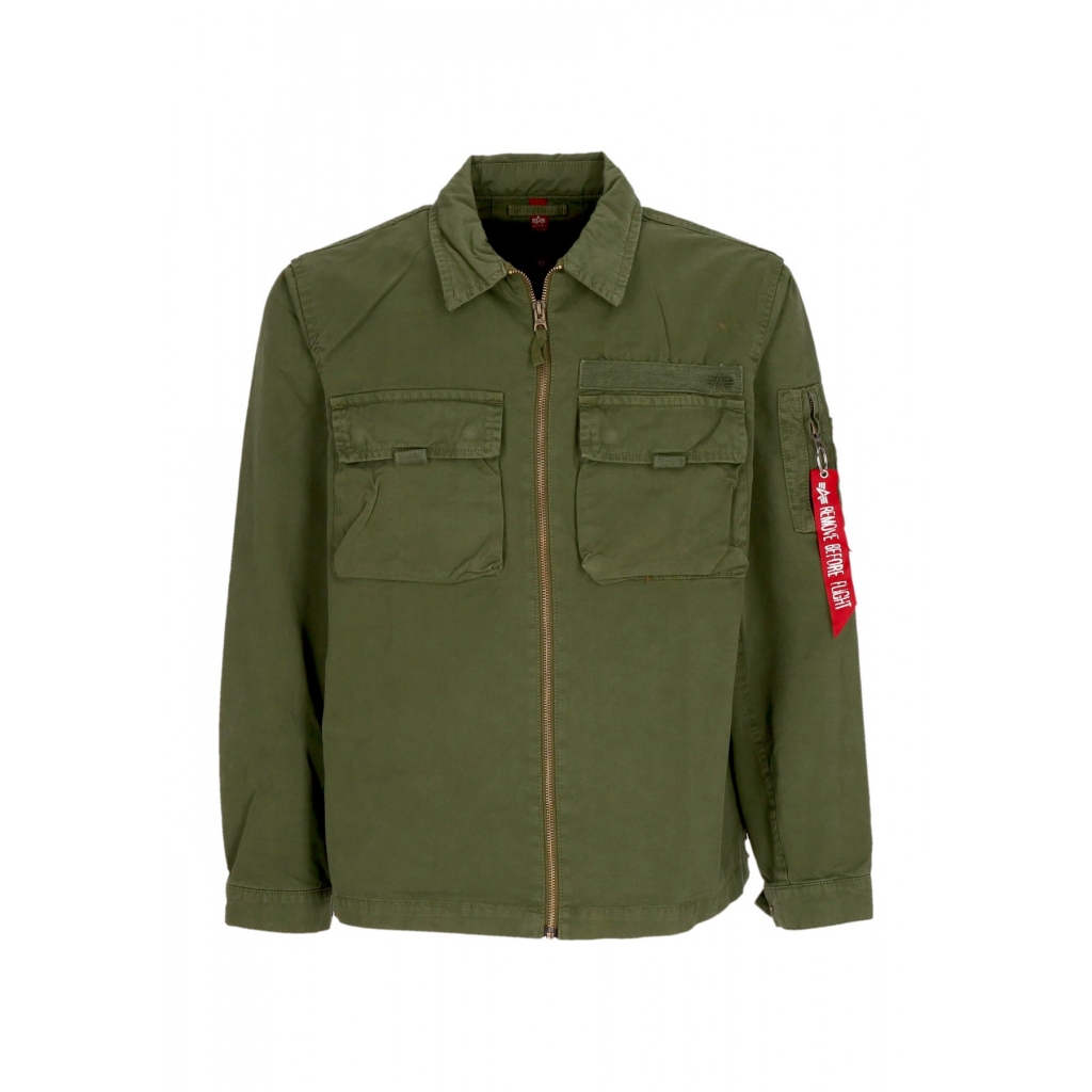 giubbotto uomo twill overshirt DARK OLIVE