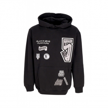 felpa leggera cappuccio uomo graffiti patch hoodie BLACK