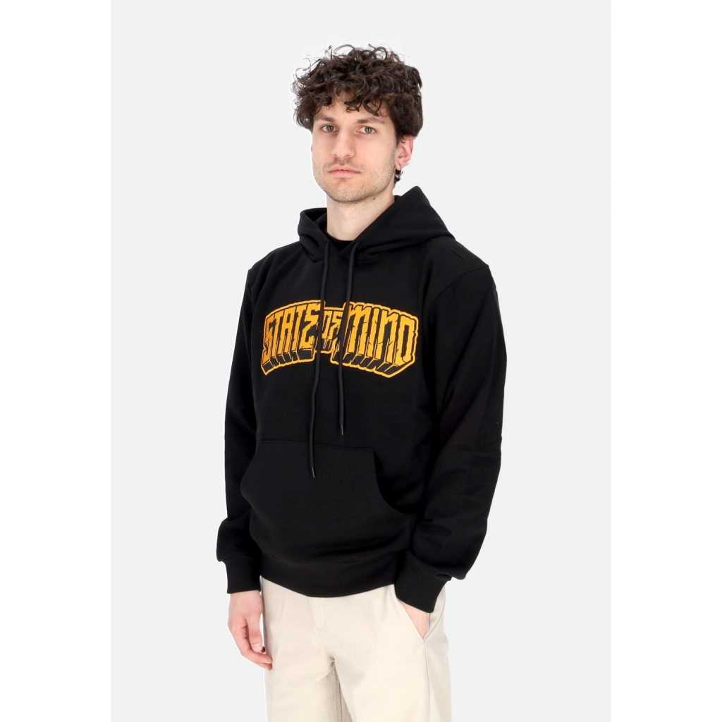 felpa leggera cappuccio uomo rock hoodie BLACK