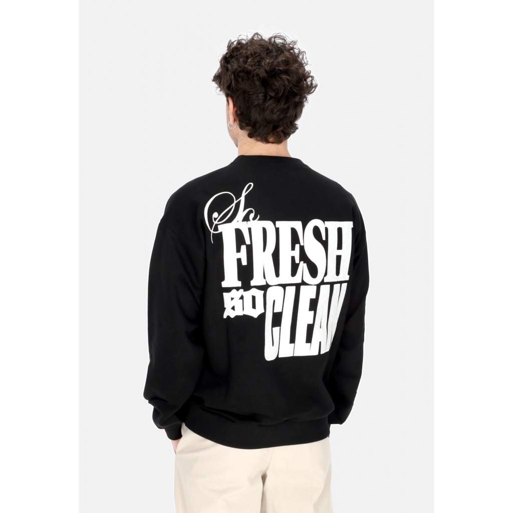 felpa leggera girocollo uomo so fresh so clean sweatshirt BLACK