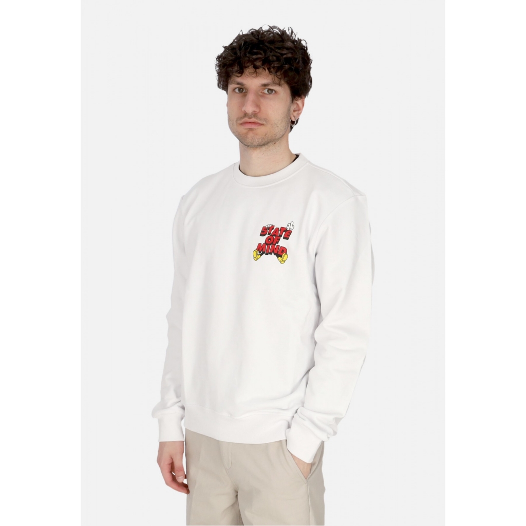 felpa leggera girocollo uomo mickey 5tate sweatshirt WHITE