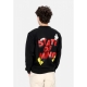 felpa leggera girocollo uomo mickey 5tate sweatshirt BLACK