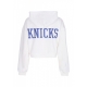 felpa leggera cappuccio corta donna nba team logo crop hoodie neykni WHITE/BLUE