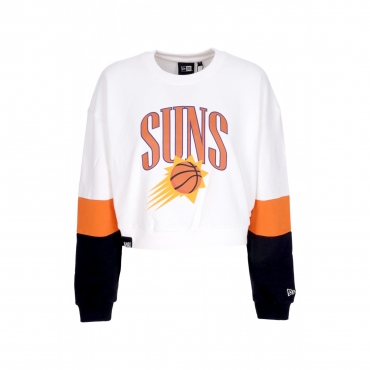 felpa leggera girocollo donna w nba colour block crewneck phosun WHITE/ORANGE POPSICLE