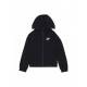 completo tuta ragazzo sportswear poly full-zip hoodie tracksuit BLACK/BLACK/WHITE