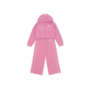 completo tuta ragazza sportswear full-zip hoodie tracksuit MAGIC FLAMINGO/MAGIC FLAMINGO/WHITE