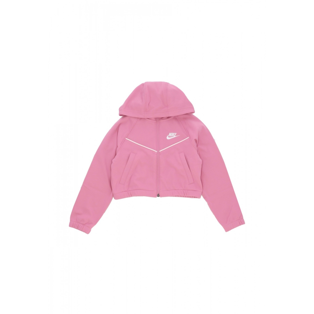 completo tuta ragazza sportswear full-zip hoodie tracksuit MAGIC FLAMINGO/MAGIC FLAMINGO/WHITE