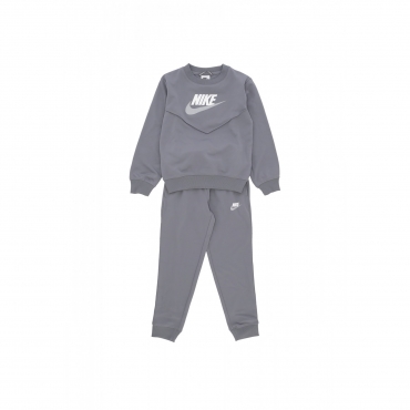 completo tuta ragazzo sportswear poly crewneck tracksuit SMOKE GREY/WHITE/WHITE