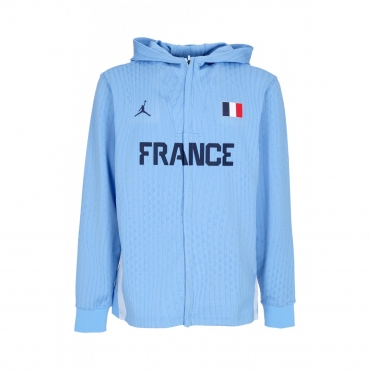 felpa leggera cappuccio zip uomo dri-fit adv basketball game jacket team france CELESTINE BLUE/CELESTINE BLUE/OBSIDIAN