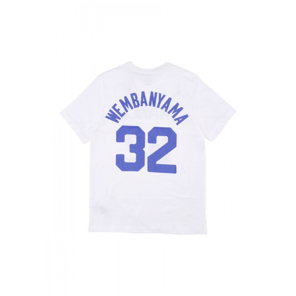 maglietta uomo basketball tee no 32 victor wembanyama team france WHITE