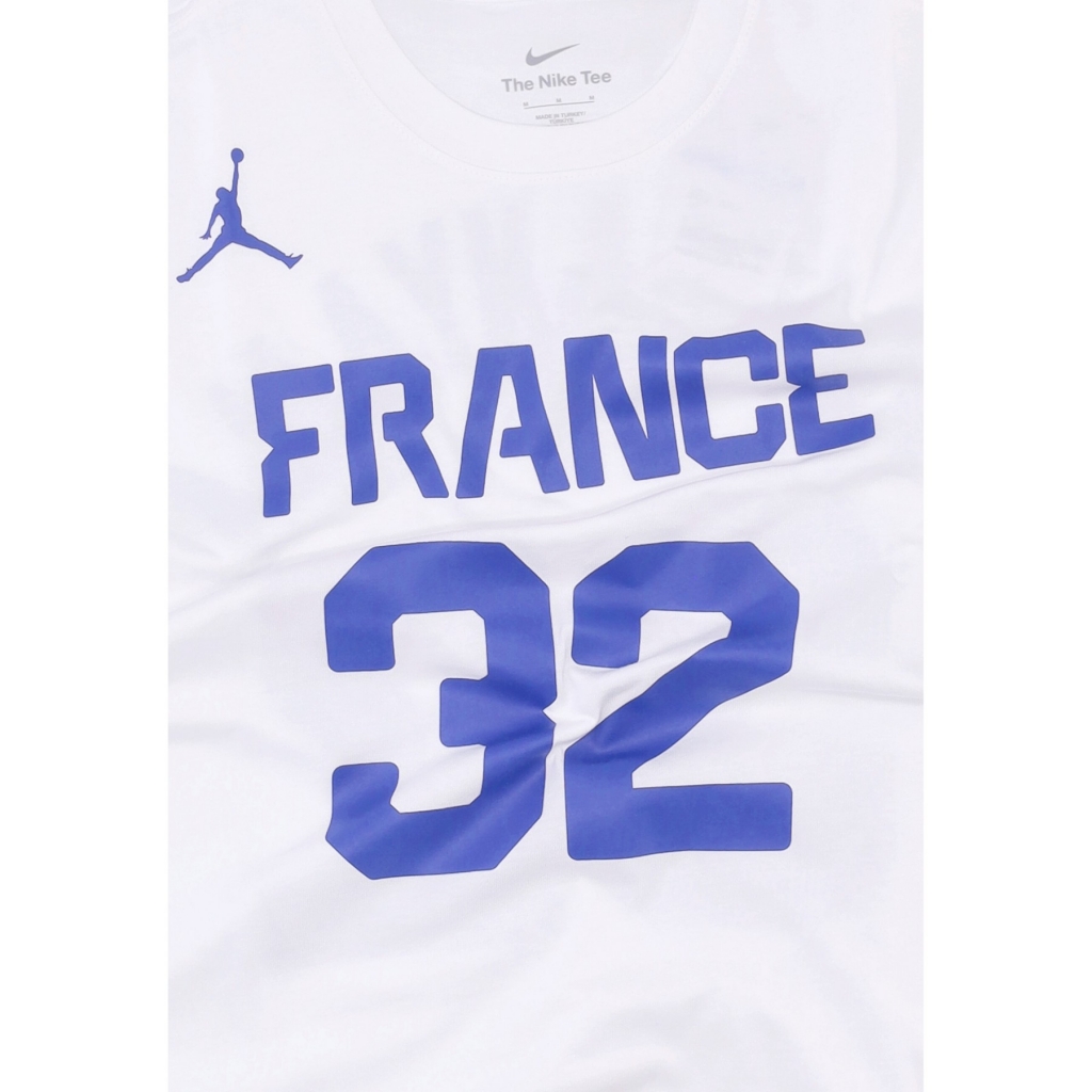 maglietta uomo basketball tee no 32 victor wembanyama team france WHITE