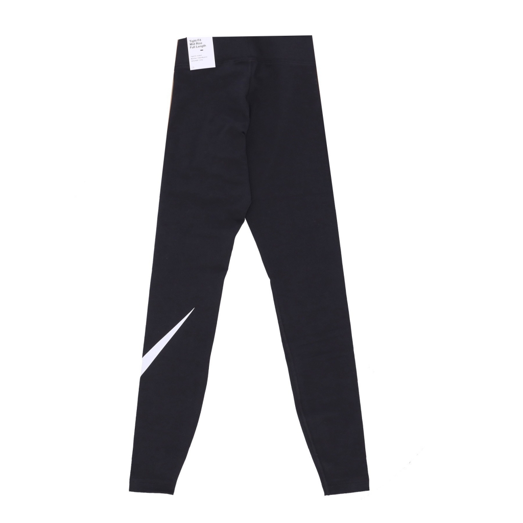 leggins donna w sportswear essential legging swoosh mid-rise BLACK/WHITE