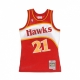 canotta basket uomo nba swingman jersey hardwood classics no 21 dominique wilkins 1986-87 atlhaw road SCARLET