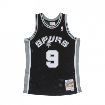 canotta basket uomo nba swingman jersey hardwood classics no9 tony parker 2001-02 saaspu road BLACK/BLACK