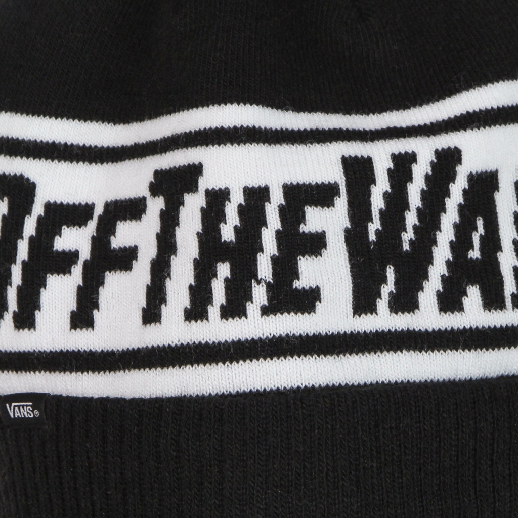 cappello pom pom uomo off the wall pom beanie BLACK/WHITE