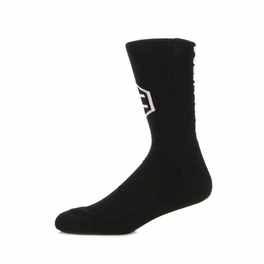 calza media uomo woven frontal hexagon socks BLACK/WHITE