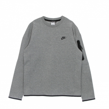 felpa leggera girocollo uomo sportswear tech fleece DK GREY HEATHER/BLACK