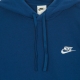 felpa leggera cappuccio uomo sportswear club hoodie DK MARINA BLUE/DK MARINA BLUE/WHITE